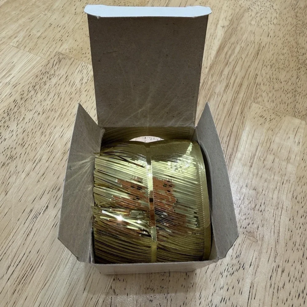 1970s Twist Ribbon Garland Gold Metallic Christmas Decor Robel Hall Unused NOS